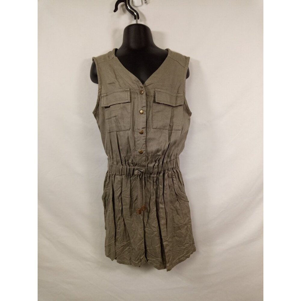 Japna Girl's Green Romper Sleeveless Button Down Size 8